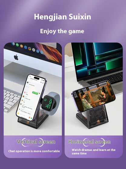 Transparent Three-in-one Wireless Charger Electrical Magnetic Stand